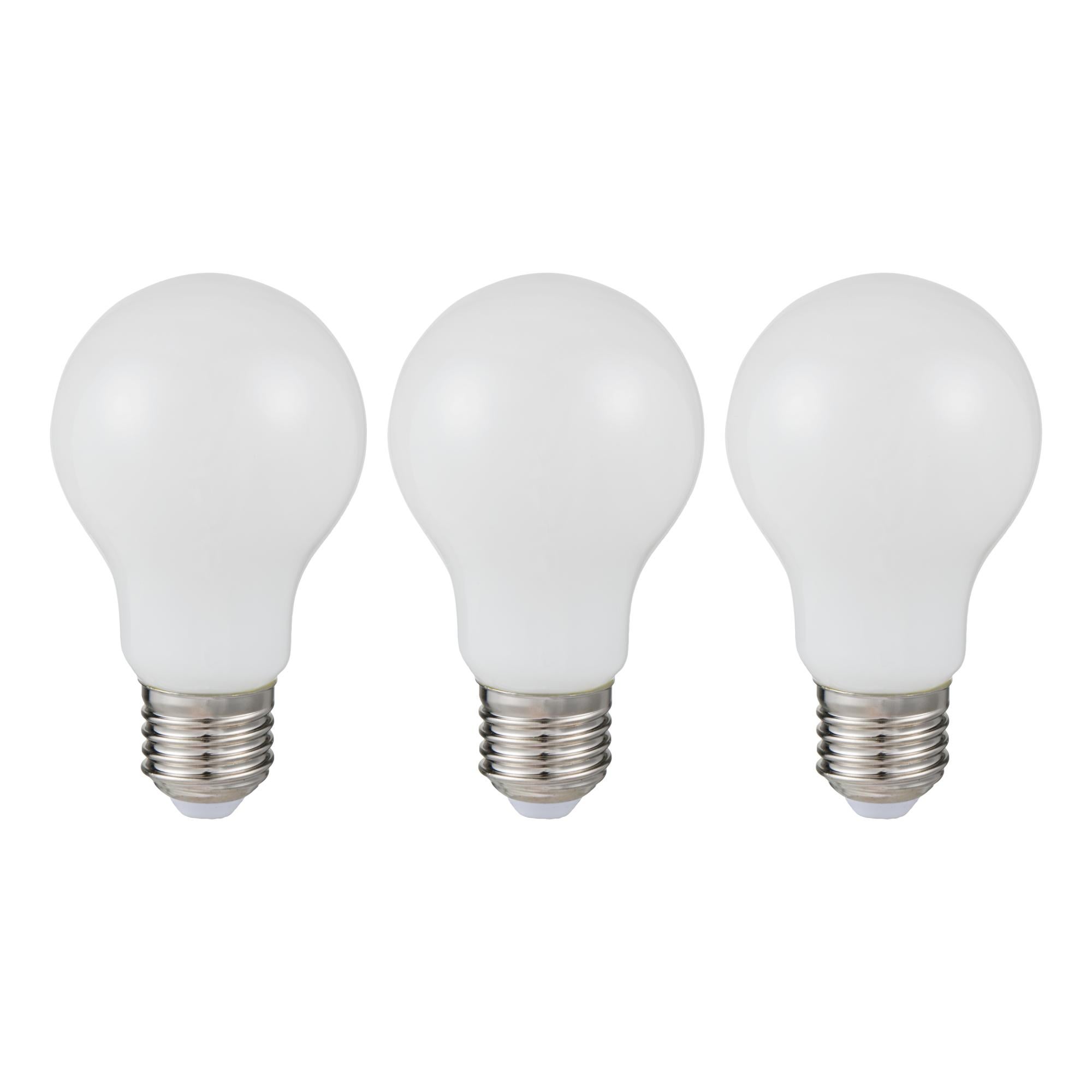 3 ampoules led opaque standard E27 806 Lm = 60 W blanc neutre, LEXMAN