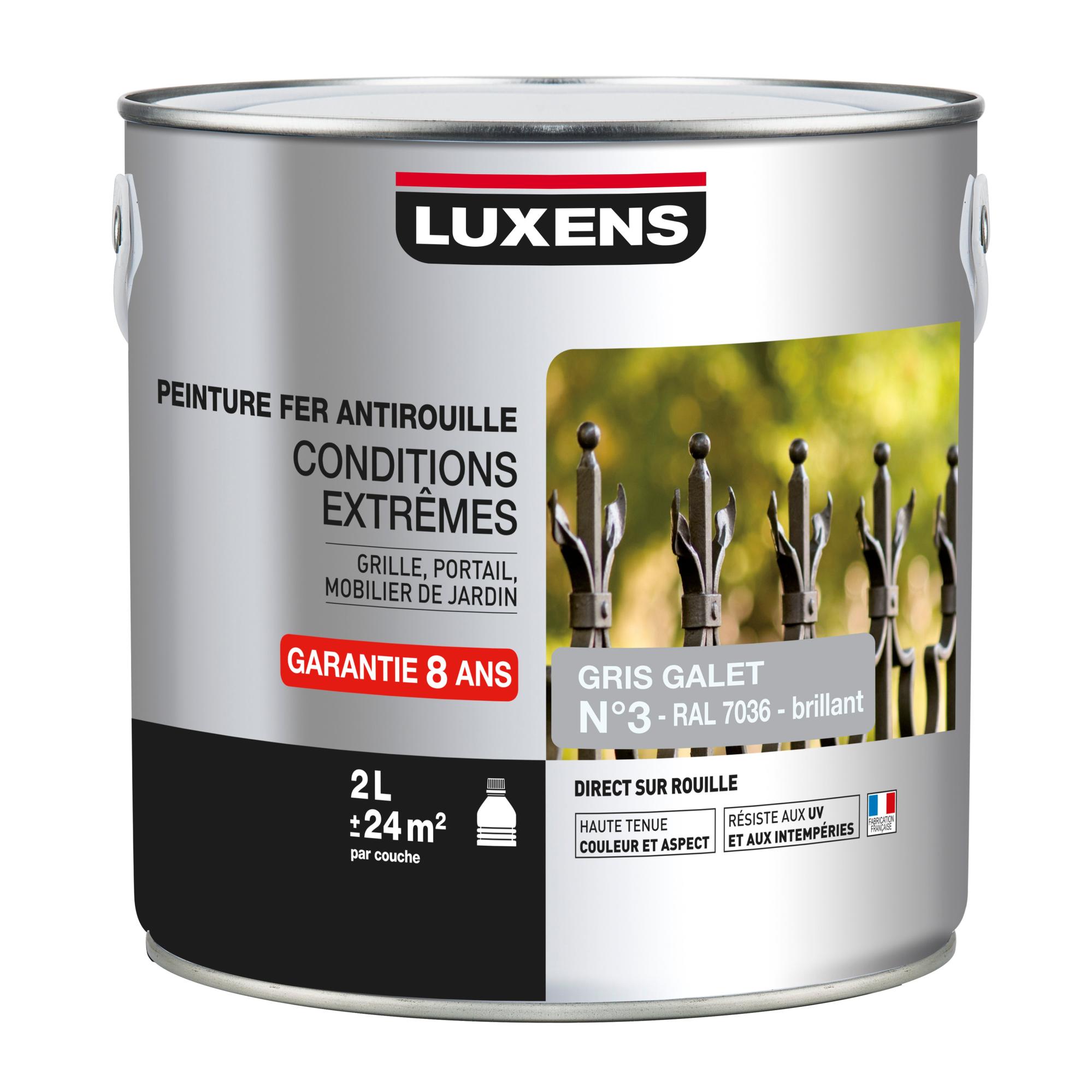 Peinture Ext rieur Int rieur LUXENS Gris Galet 3 Brillant 2 L peinture-ext-rieur-int-rieur-luxens-gris-galet-3-brillant-2-l