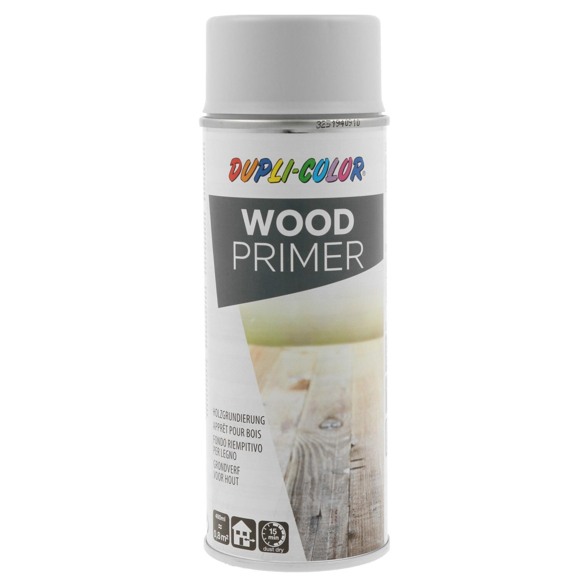 Fondo spray per legno base solvente DUPLI COLOR WOOD PRIMER grigio opaco  0.4 L