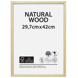 3-B Cornice JENA - natura - 21x30 cm - in legno, foto, cornice da parete  con vetro poliestere (foglio di plastica) : : Casa e cucina