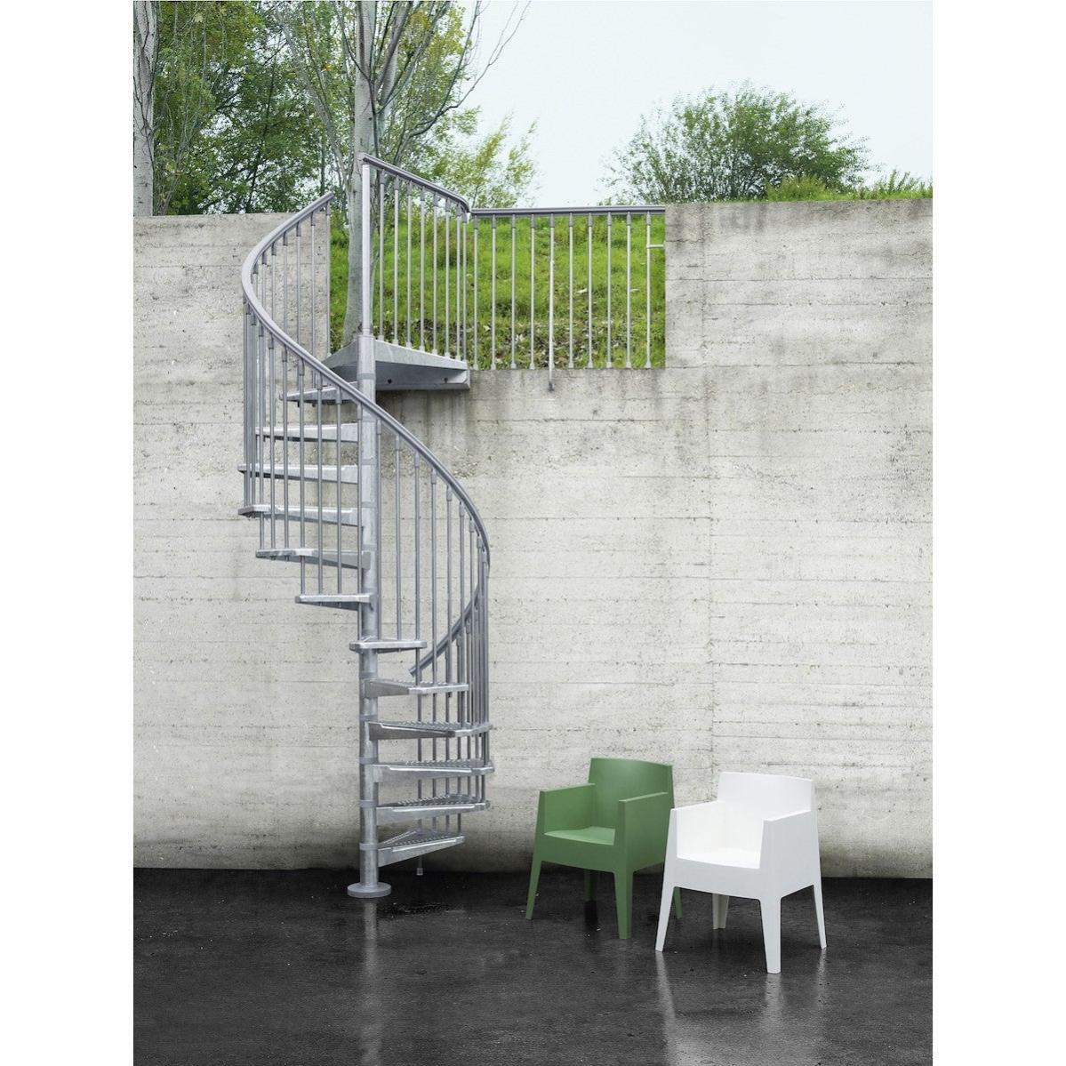 Scala In Acciaio Zincato 8 Gradini - Larghezza 1400mm, Altezza 152cm, Antracite RAL 7016