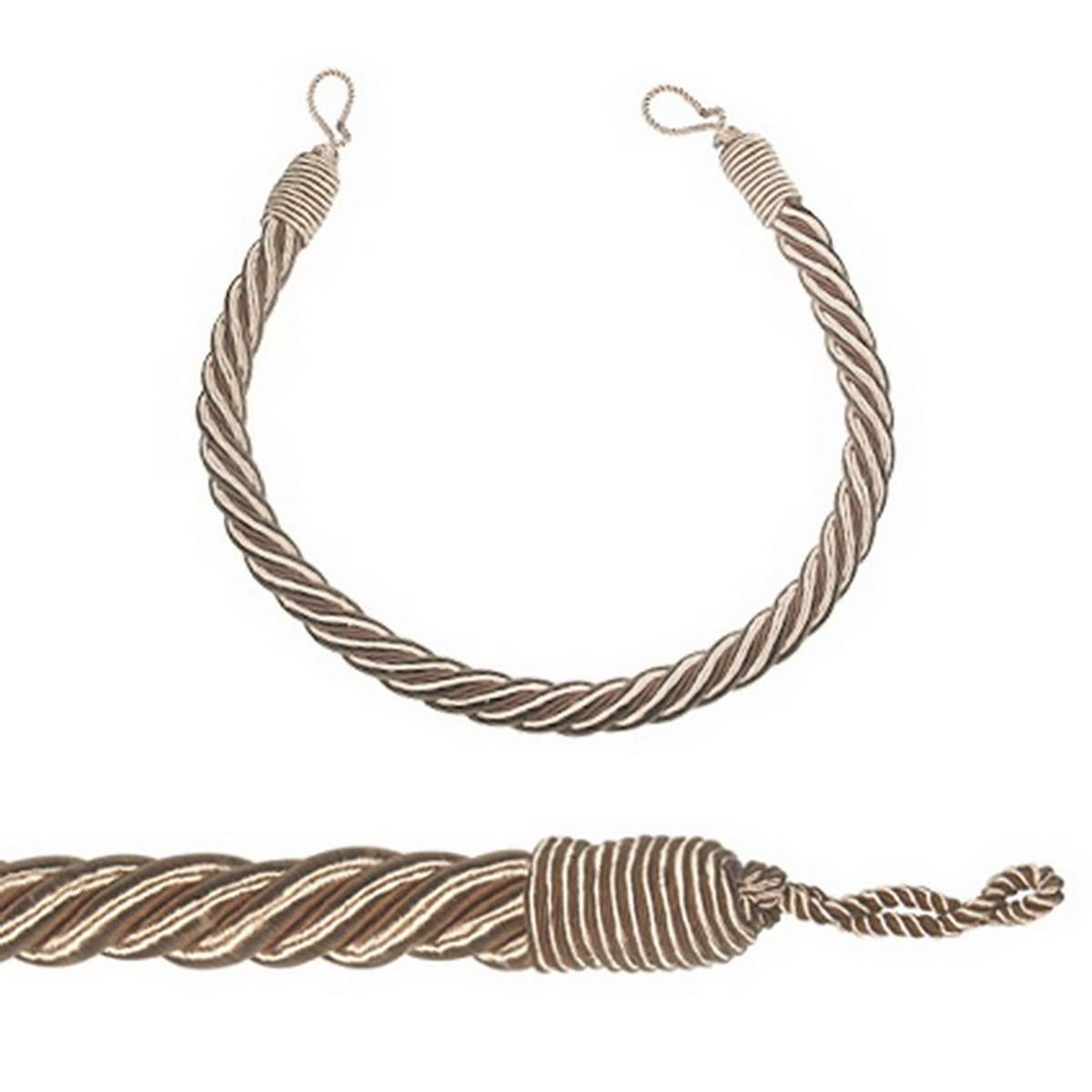 Fermacravatta Magnetici Per Tende In Cotone Intrecciato A Mano – Senza Fori, Regolabili, Beige, Lunghezza 51,3 Cm - 4