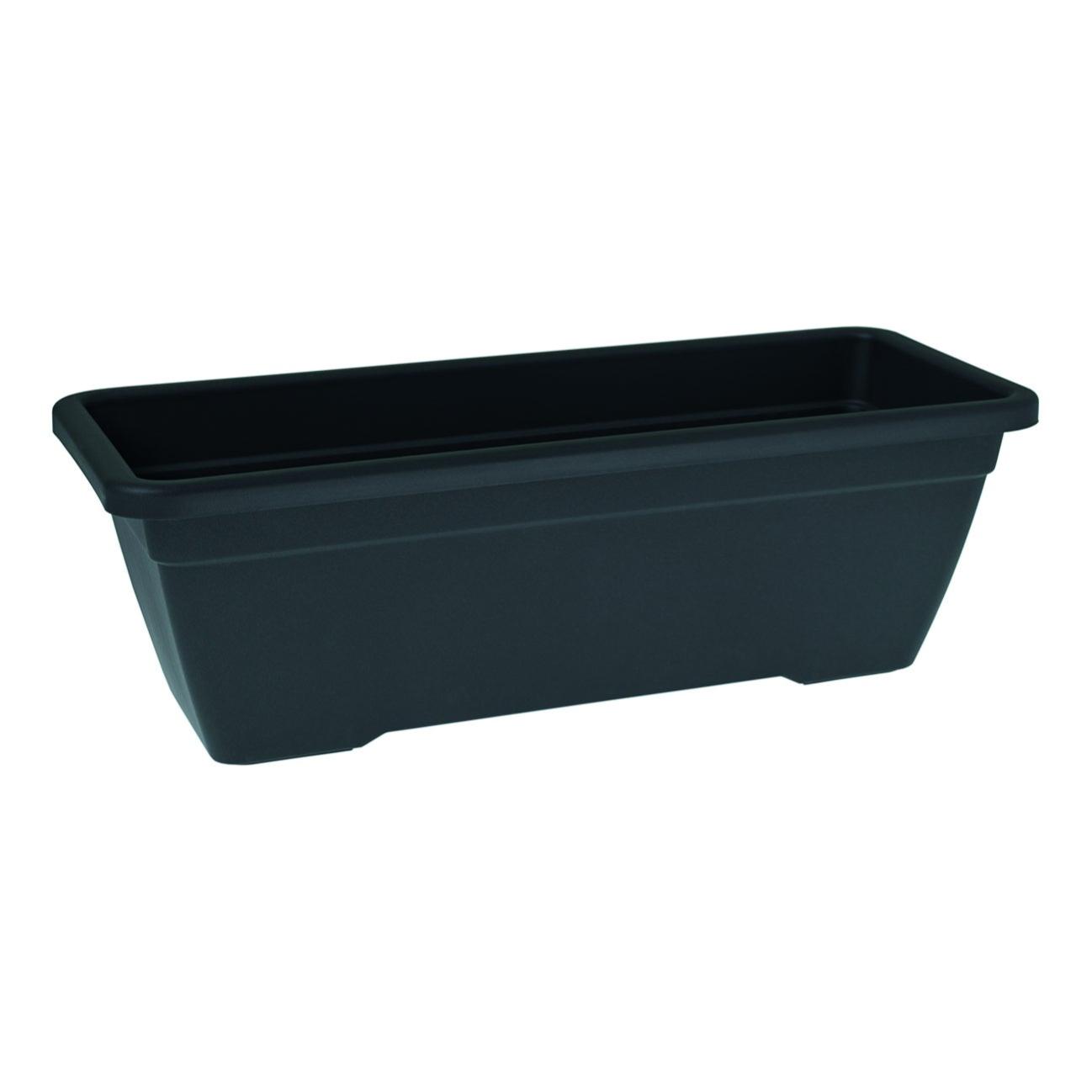 Portavaso Quadrato Antracite In Plastica Effetto Granito - 50x50 Cm - Leifheit