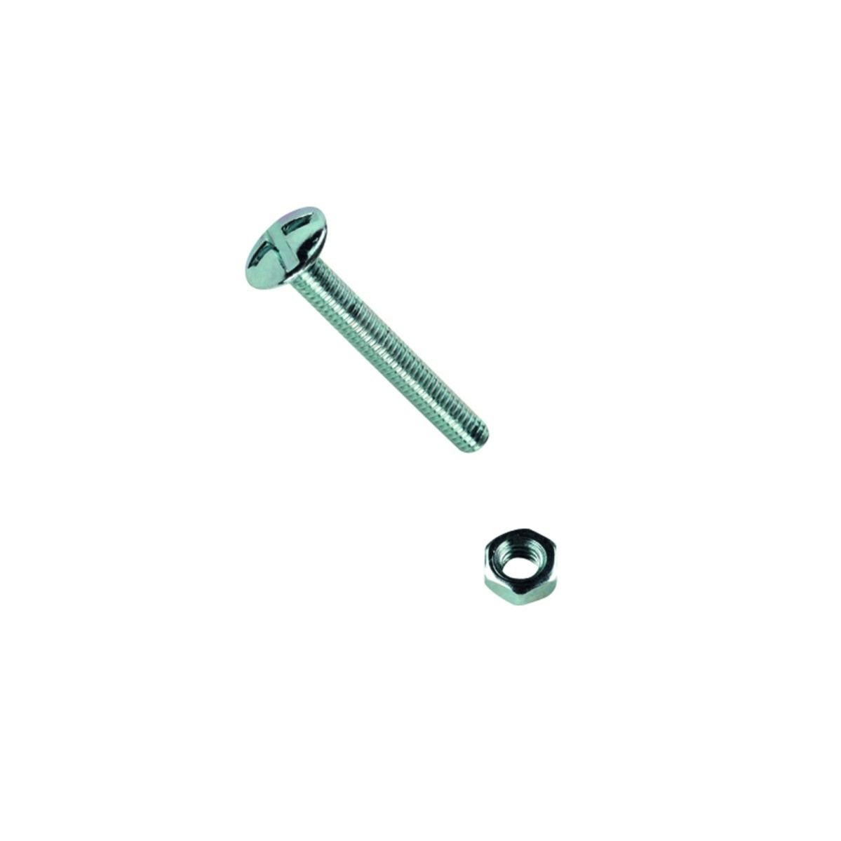 Bulloni A Testa Tonda M8 X 120 Mm Con Dadi - Confezione Da 10, Acciaio Zincato