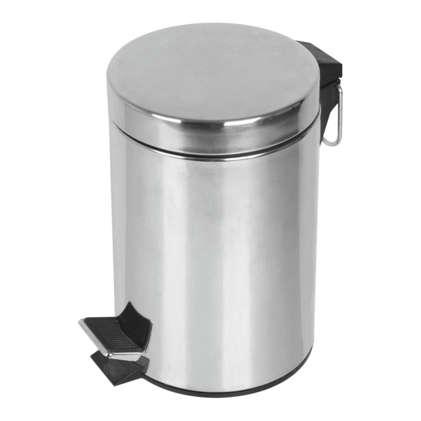 Patttumiera A Pedale EKO Eva 5 Litri - Acciaio Inox, Coperchio A Chiusura Rallentata, Per Bagno E Camera