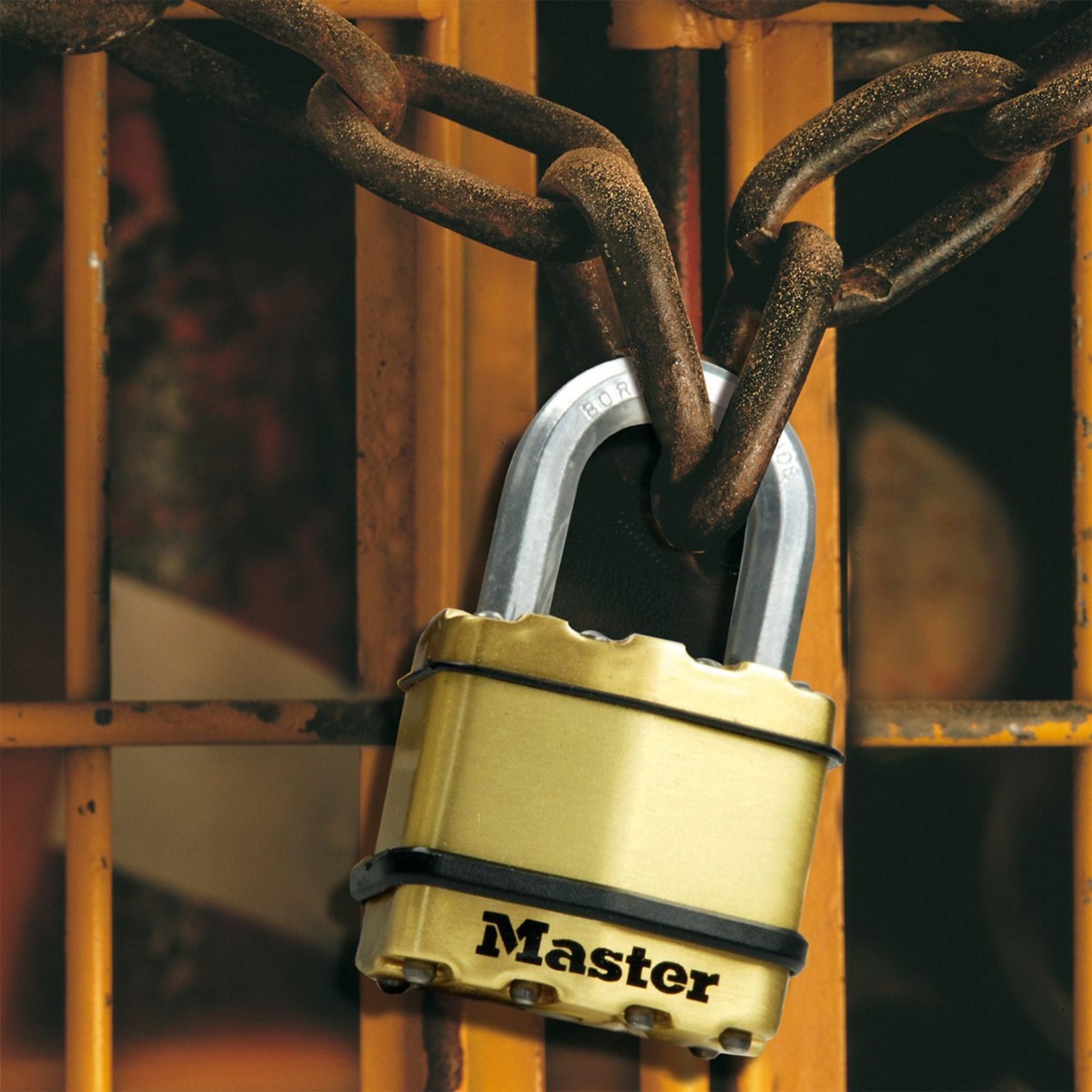 Master Lock M5XDLJ Magnum Lucchetto In Acciaio Inossidabile Laminato Con Chiave - 5,1 Cm, Max Protezione Antitaglio