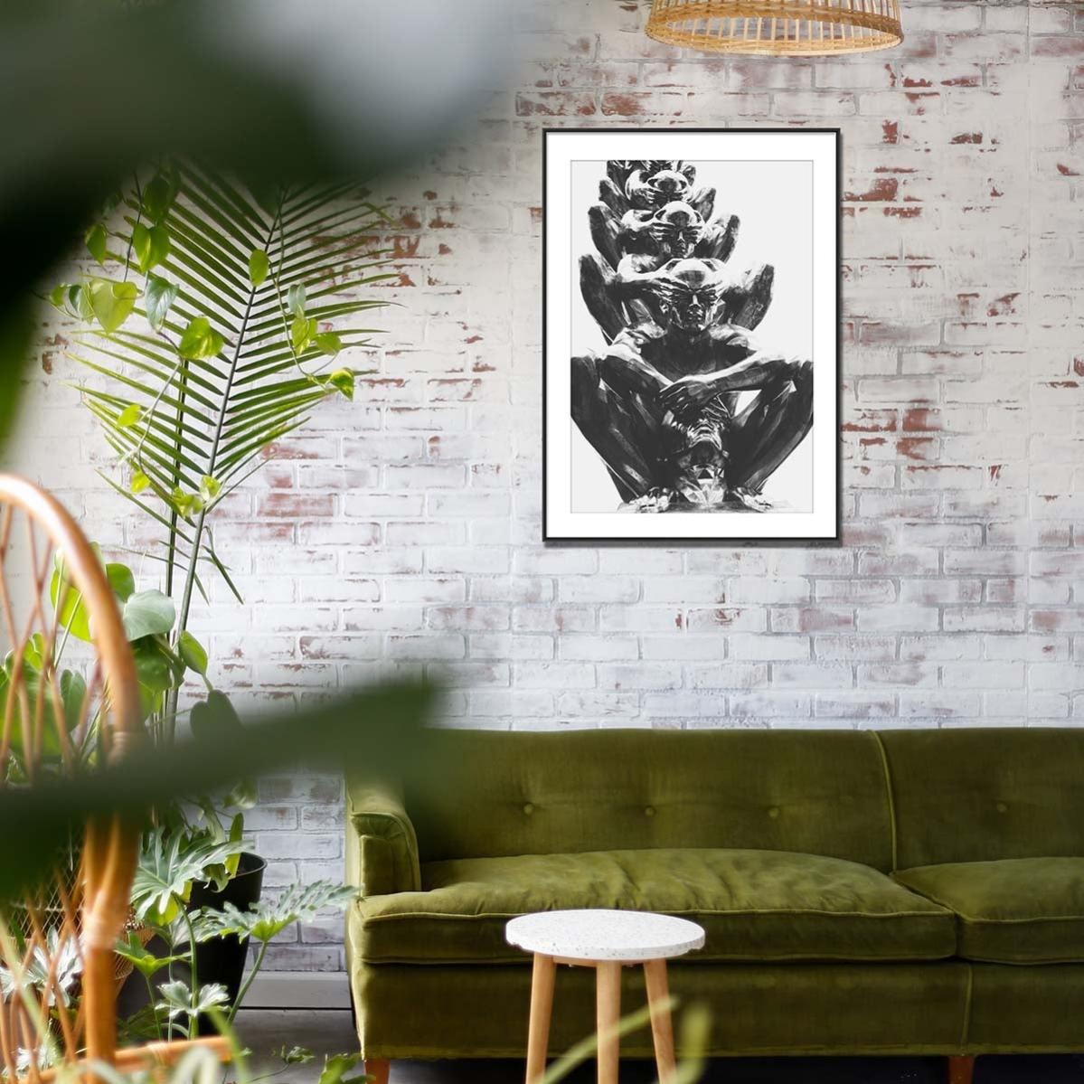 Set Di 3 Cornici Per Foto 50x70 Cm In Legno Nero - Con Plexiglass Infrangibile, Appendiabili Orizzontali O Verticali