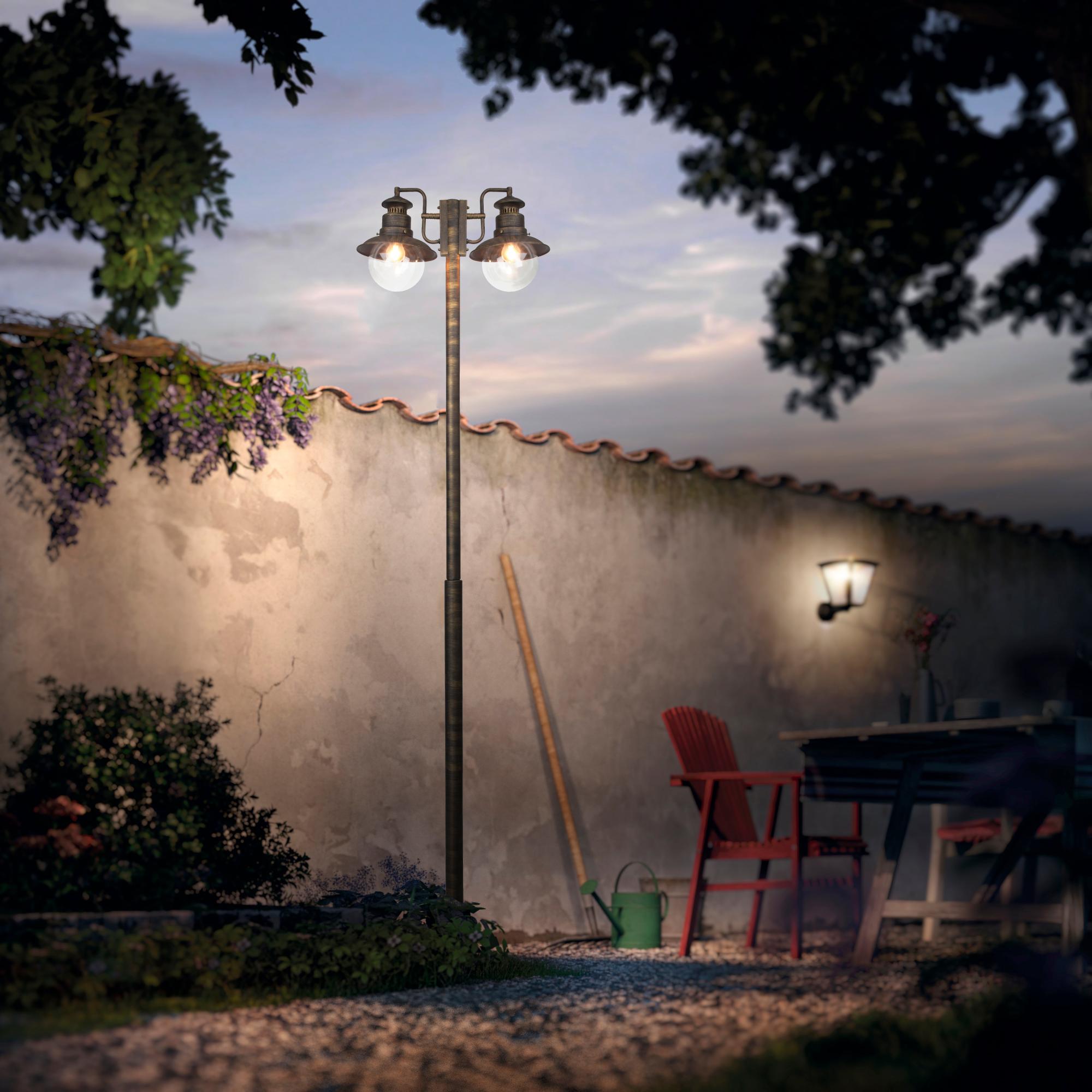 Lampione Da Giardino 6 Pz In Alluminio Verde Scuro, Altezza 110cm, E27, Per Esterni Classico - Foto 9