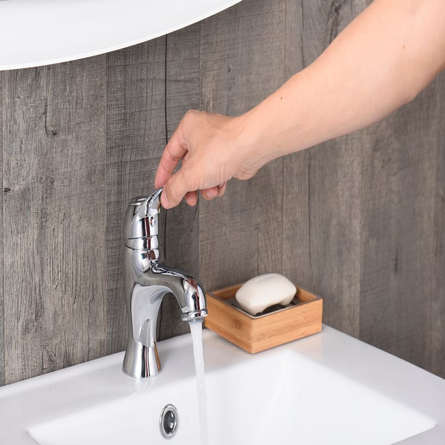 Miscelatore lavabo scarico clic-clac - interasse bocca cm 15 - garanzia 5  anni - rubinetti bagno