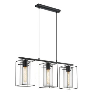 Lampadario nero design per tavolo soggiorno moderno led 47w 3000k - 8432