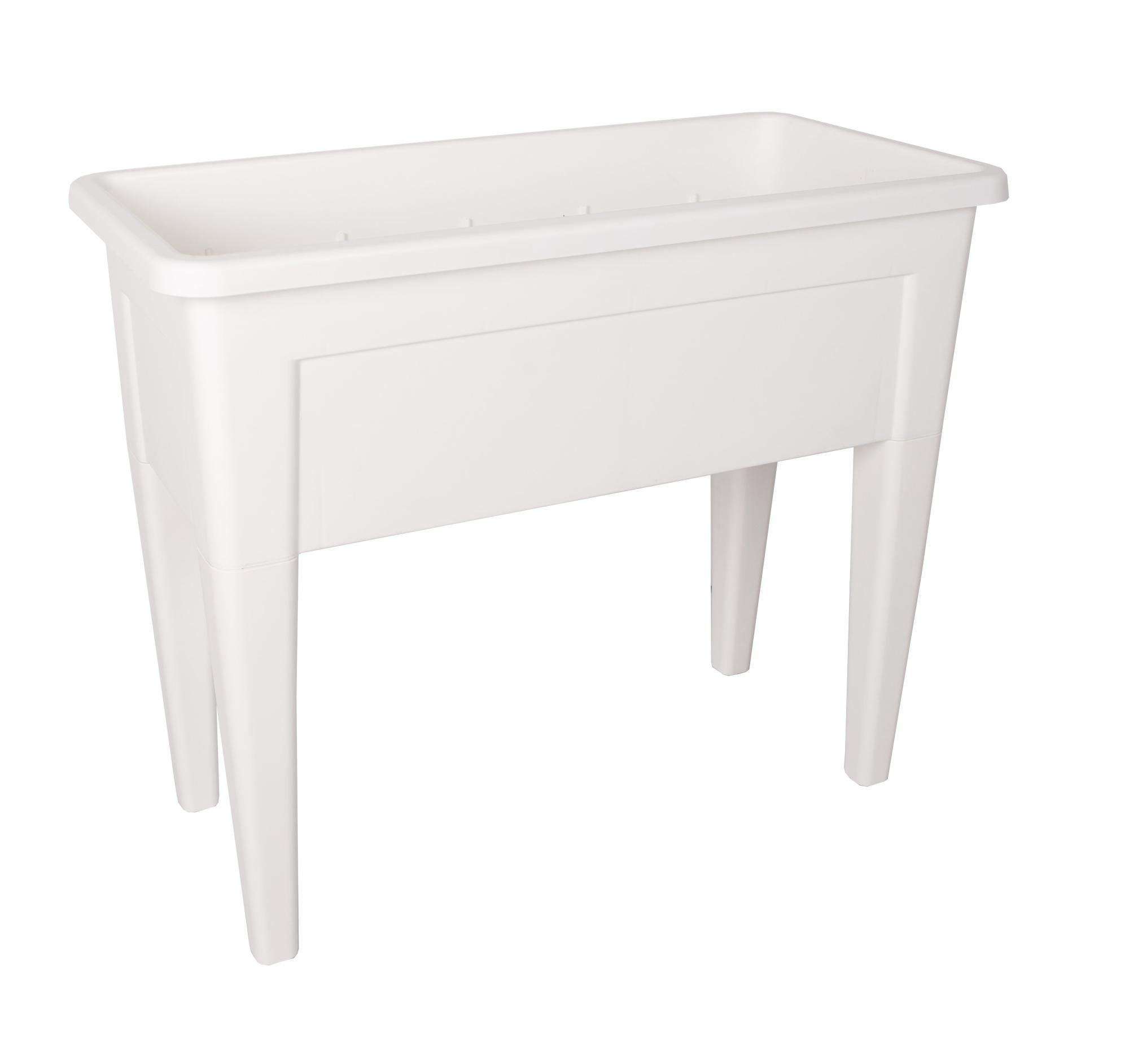 Mayne Fioriera Autoirrigante Nantucket In Polietilene - Bianco, 32x15,5x15,5 Cm, Resistente Alle Intemperie, Garanzia 15 Anni