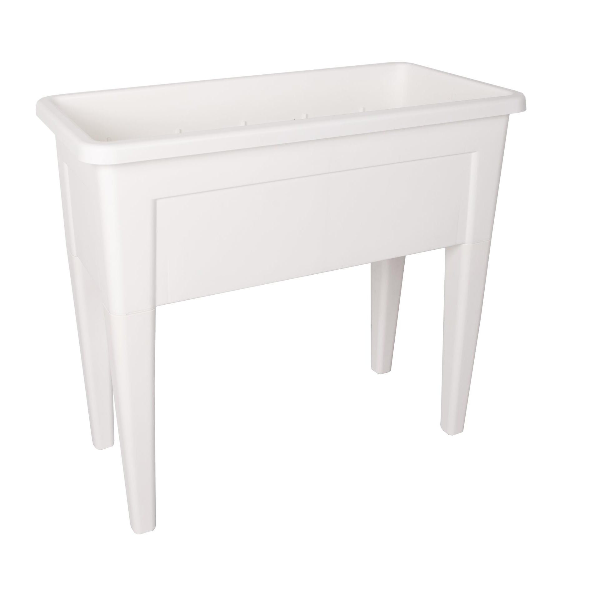 Mayne Fioriera Autoirrigante Nantucket In Polietilene - Bianco, 32x15,5x15,5 Cm, Resistente Alle Intemperie, Garanzia 15 Anni
