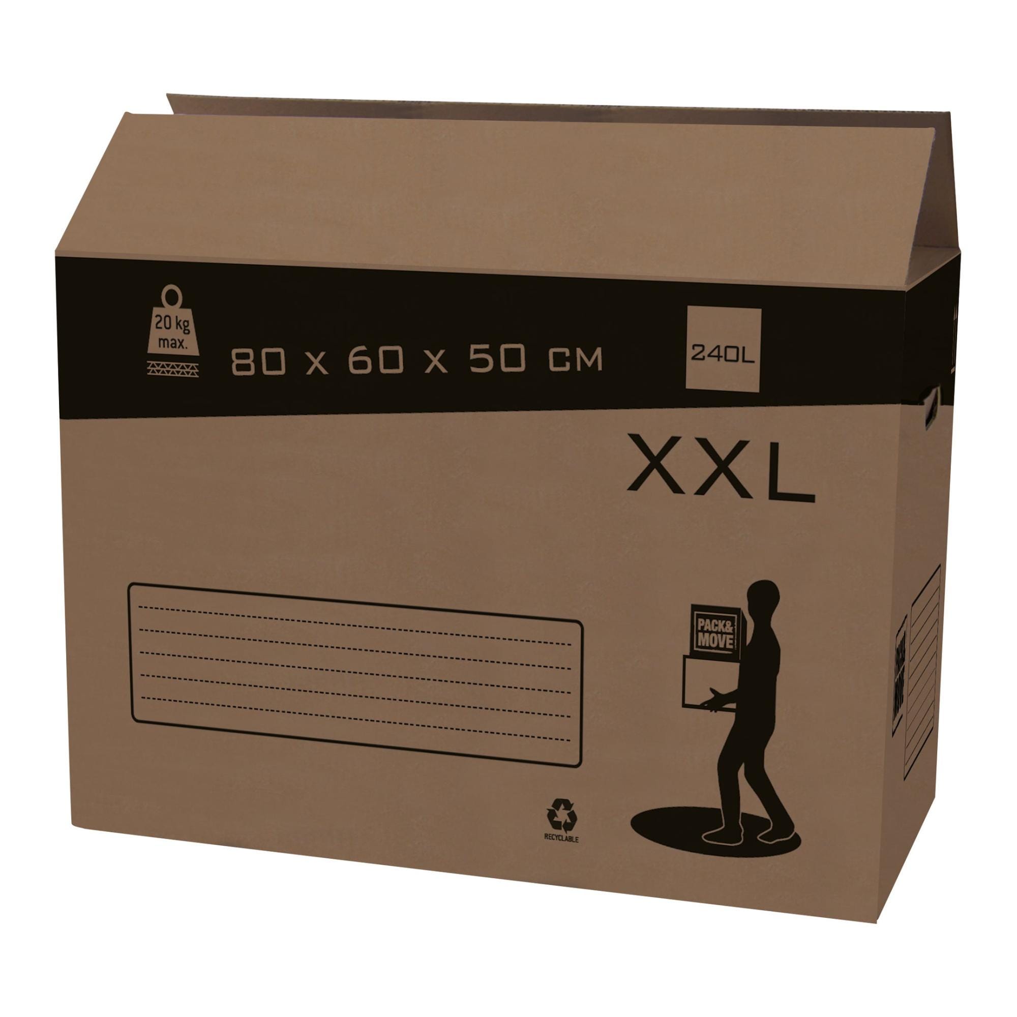 Confezione da 10 scatole di cartone per traslochi, 50 x 30 x 30 cm