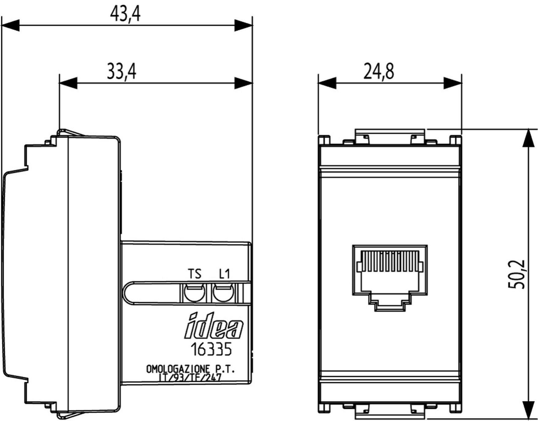 VIMAR - 20320 / b - Presa Rj11 6/4 Bianco