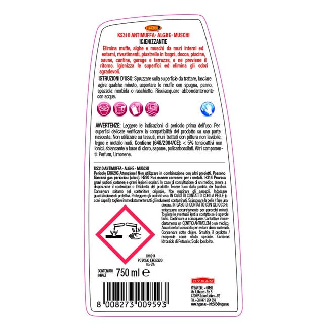 NBrand Muffyxid Elimina Muffa / Muschio / Alghe 500 ml Pezzi 12 - 414500IT