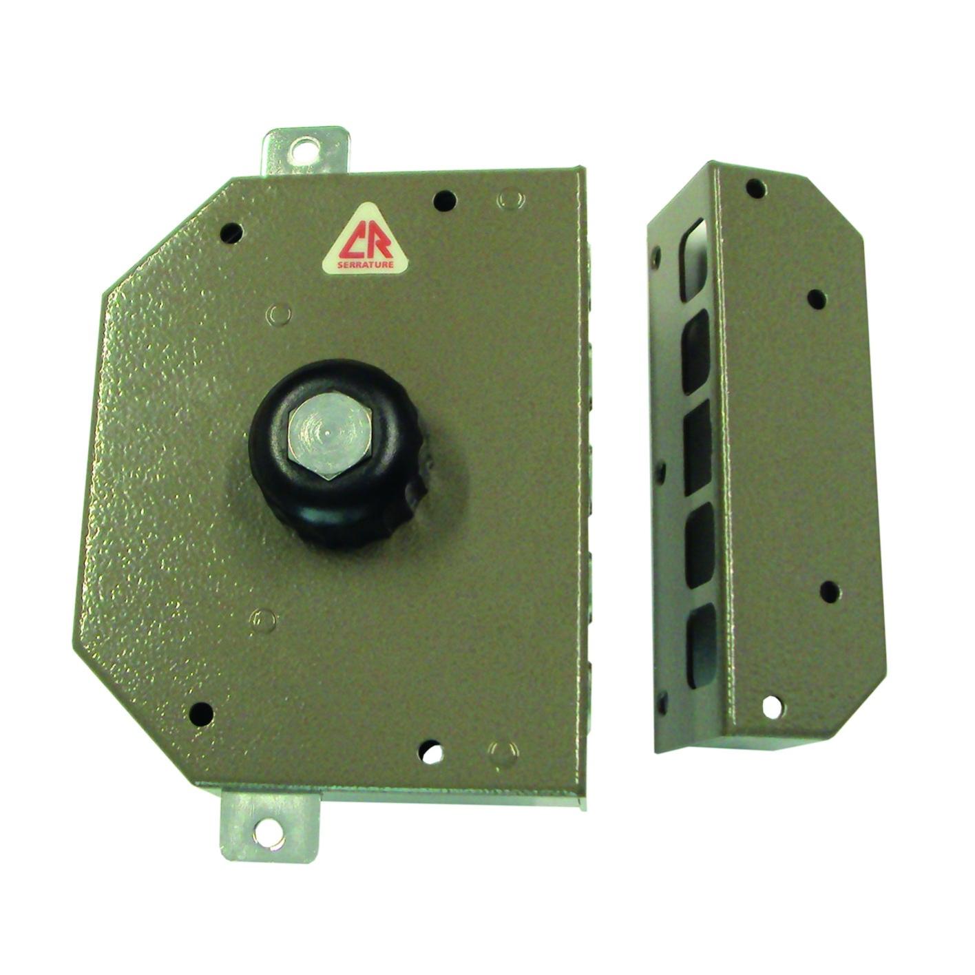 Serratura Applicare Serratura CR 3250 Con Scrocco - Entrata Destra, 60 Mm, Chiave Interna, Cilindro A Pompa Serrature Sicurezza Cr