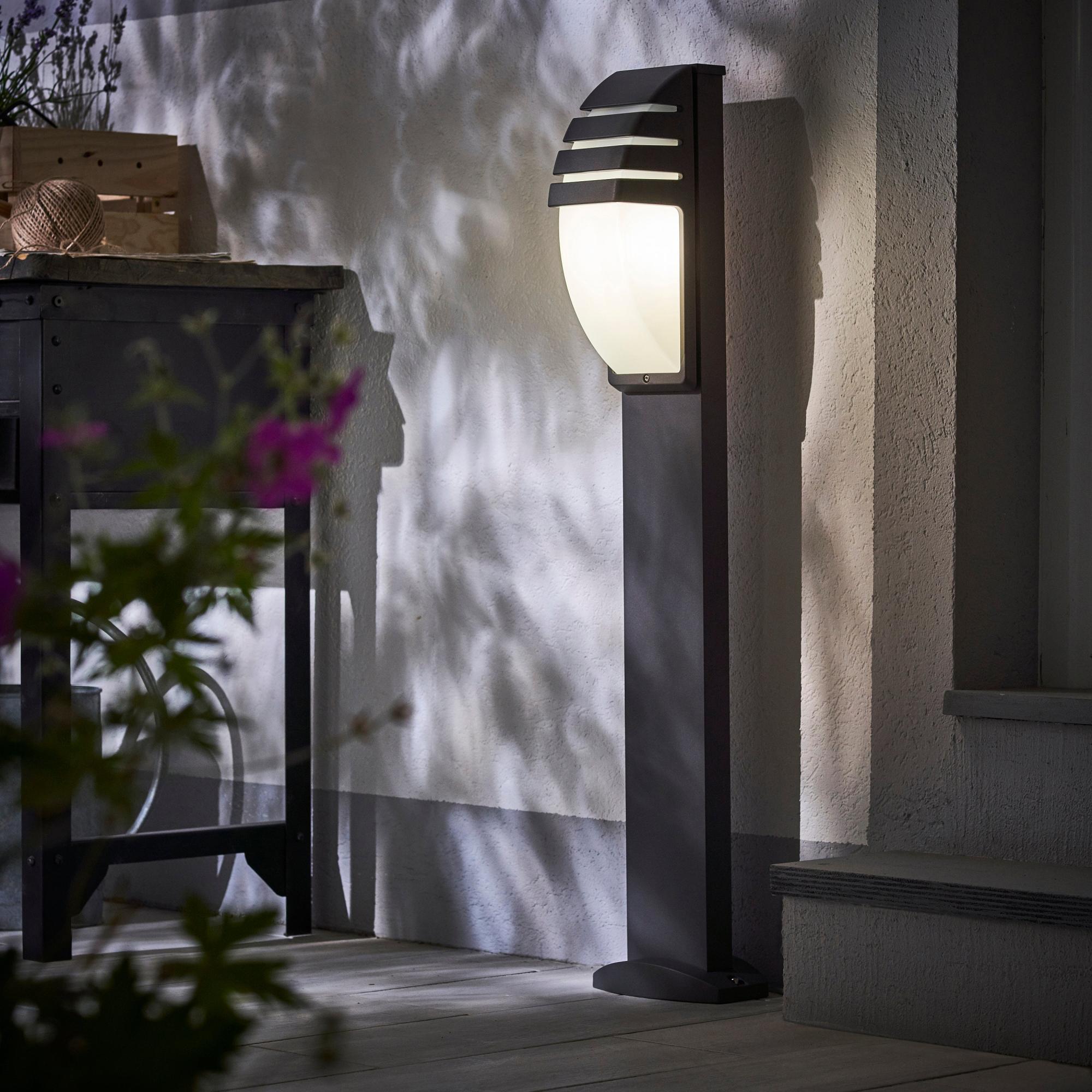 Palo della luce da giardino in acciaio inox ABREGO H45 cm, E27 MAX11W IP44 | Leroy Merlin