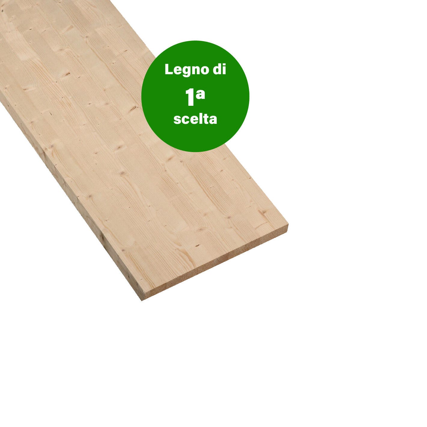 Tavola legno lamellare Abete in legno 1° scelta 40 x 80 cm Sp 14 mm  naturale