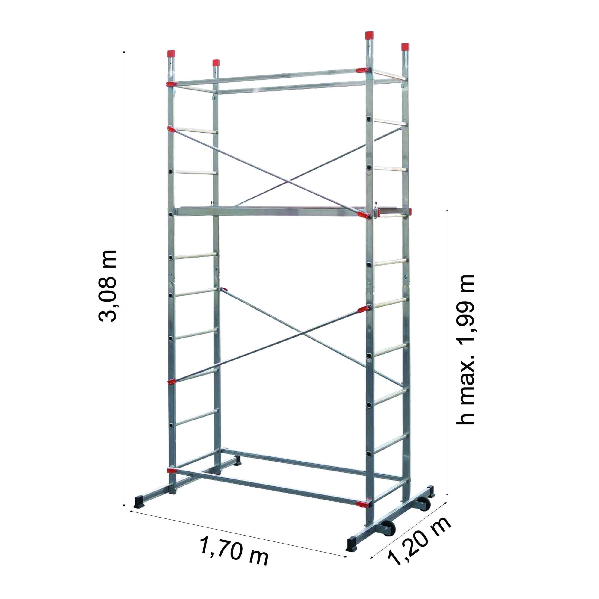 Ponteggio EASY 100 In Alluminio | Con Tiranti In Acciaio | Sistema Di Fissaggio Sicuro