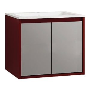 Base per mobile bagno 2 cassetti L 59.5 x P 45.5 x H 60 cm laccato opaco  rosso jaipur