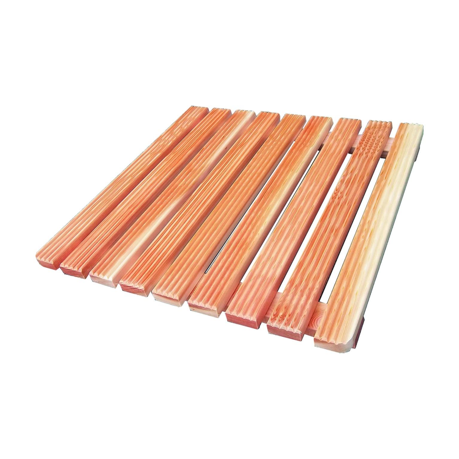 Pedana Doccia In Larice A Doghe Avvitate 68x68 Cm – Antiscivolo Per Piatti 90x90, Made In Italy