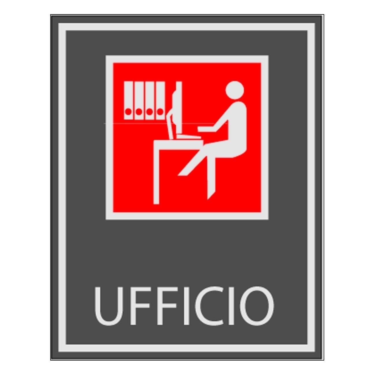 PIXLEMON Cartello In Alluminio Per Ufficio, Cm 15x5, Scritta "UFFICIO" - Targhetta Segnaletica Professionale