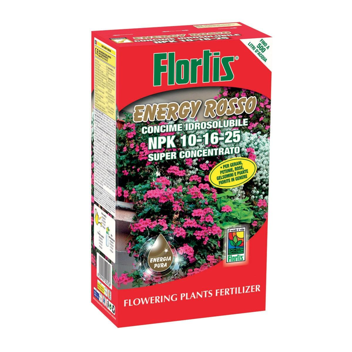 Concime Universale Flortis Energy Perle Nere – 600g – Per Piante Verdi E Fiori – Con Sostanza Organica