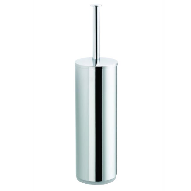 Porta scopino wc da appoggio in resina e bambù grigio e legno Porta scopino wc da appoggio in resina e bambù grigio e legno