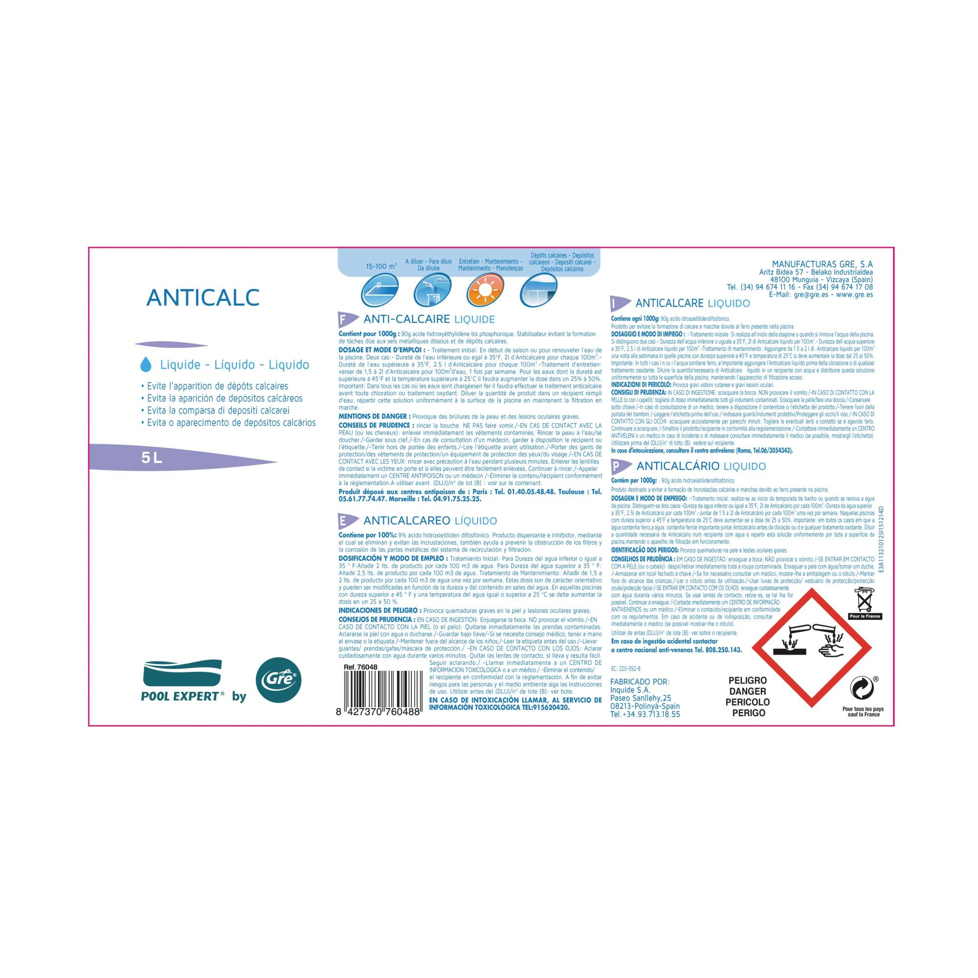 Anticalcare Per Piscina Stop-Calcare Mareva 5 Litri – Azione Anticalcare E Anticorrosione Per Acque Di Piscina