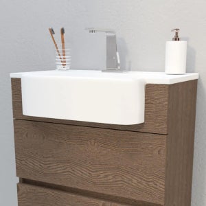 Mobile da bagno sotto lavabo con top Paris L 70 x in mdf Marrone