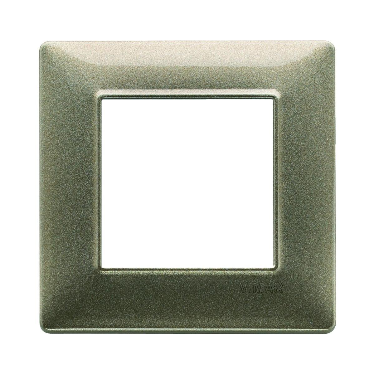 Placca Vimar Plana 4 Moduli - Argento Metallizzato, Per Prese E Interruttori, Design Essenziale