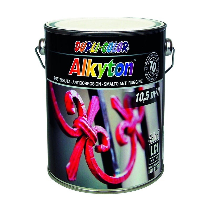 Vernice da esterno antiruggine per ferro ALKYTON bianco ral9010, 2.5 L