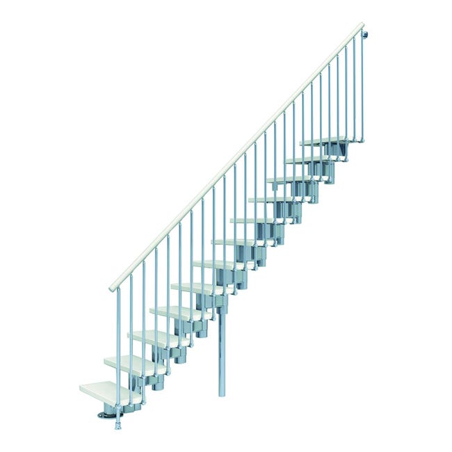 Scala In Acciaio Zincato 8 Gradini - Larghezza 1400mm, Altezza 152cm, Antracite RAL 7016 - Foto 5