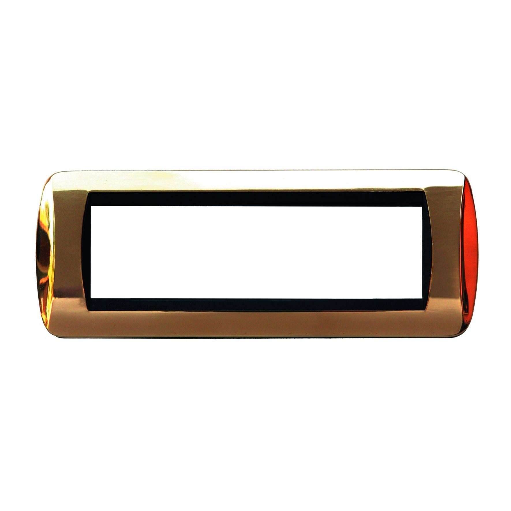 PLACCA IN TECNOPOLIMERO KALOS 4 MODULI COLORE NERO LUCIDO