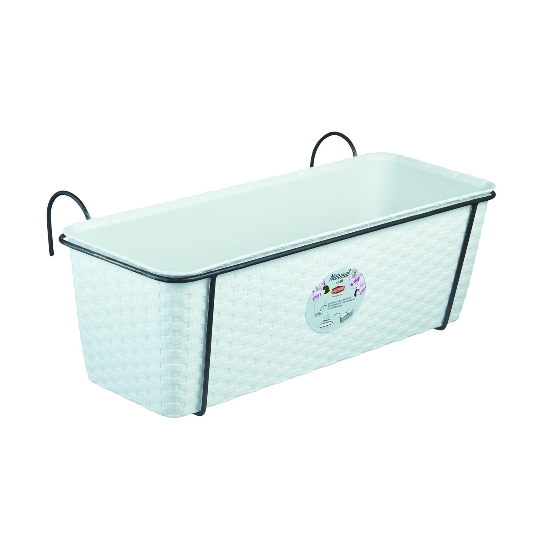 Stefanplast Vaso Mediterraneo 40 Cm In Polipropilene - Marrone, Resistente Al Gelo E Ai Raggi UV - Made In Italy