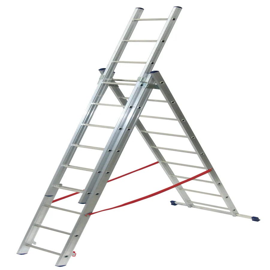 Scala a sfilo FACAL Stilo 3 rampe in alluminio 3 x 9 gradini per lavori  fino a 6.8 m
