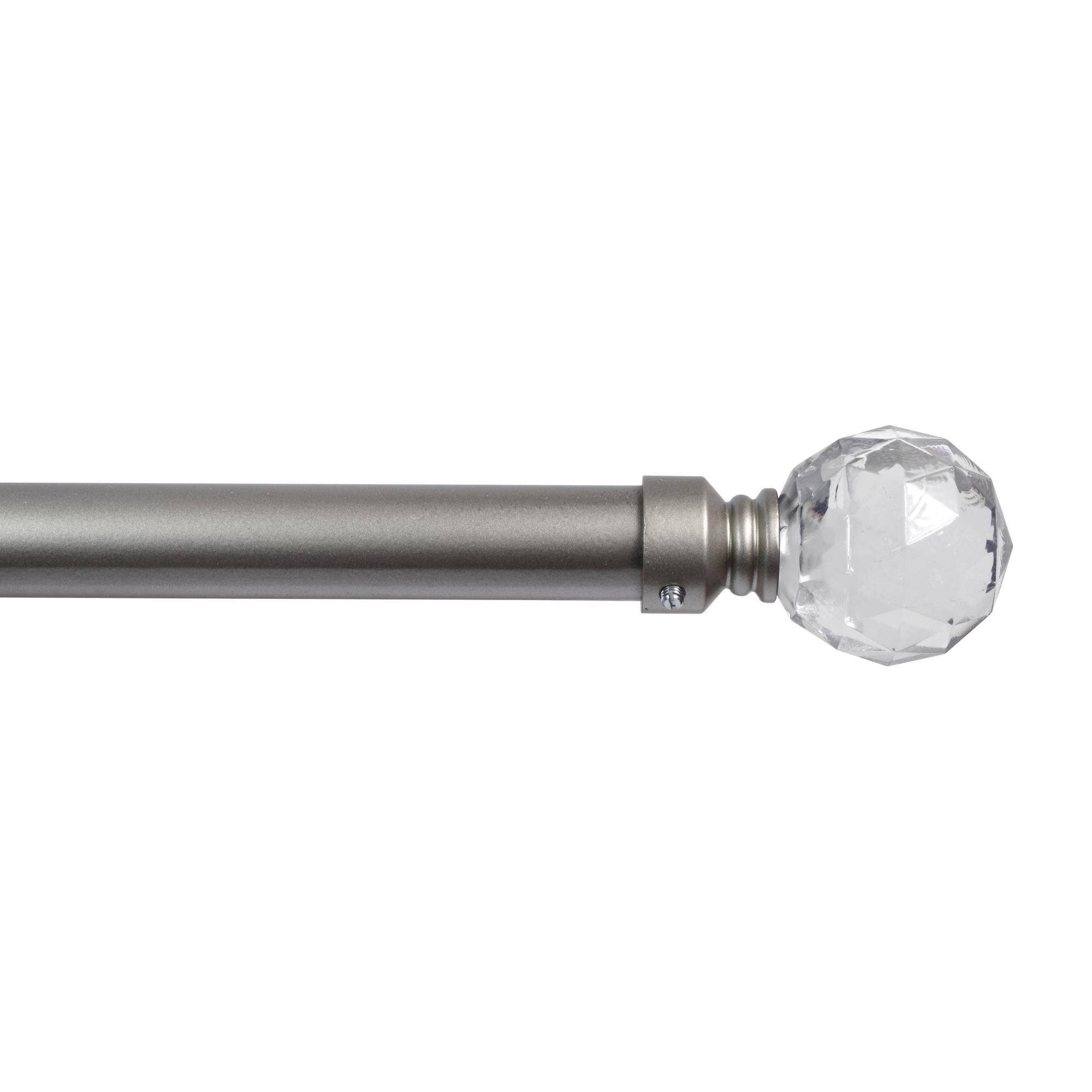 Kit bastone per tenda a pressione estensibile da 240 a 400 cm Fuji in ferro  verniciato grigio / argento Ø 28 mm INSPIRE