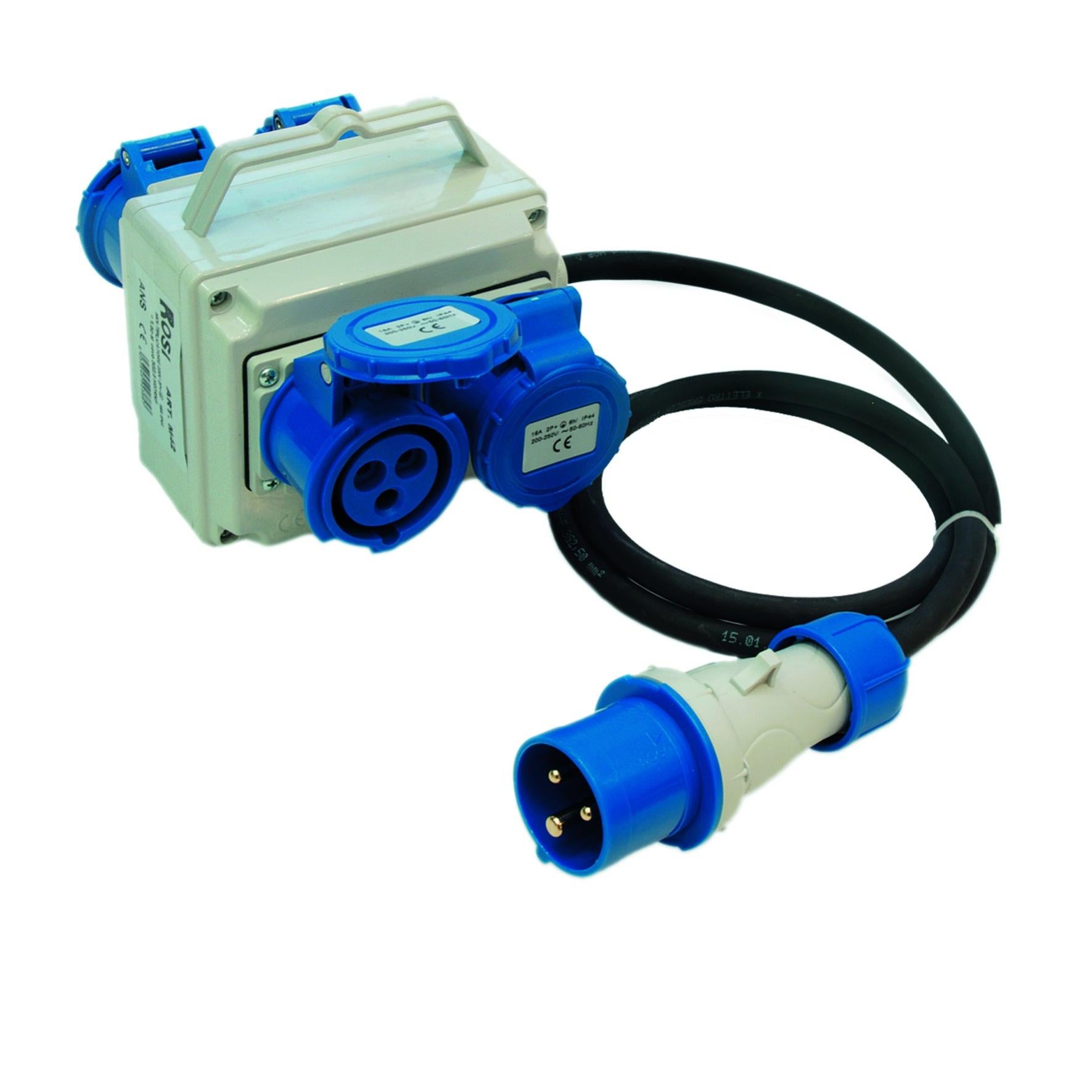 Adattatore CEE Da Campeggio Con Presa Schuko - Cavo 1,5m 230V/16A IP44 - Foto 12