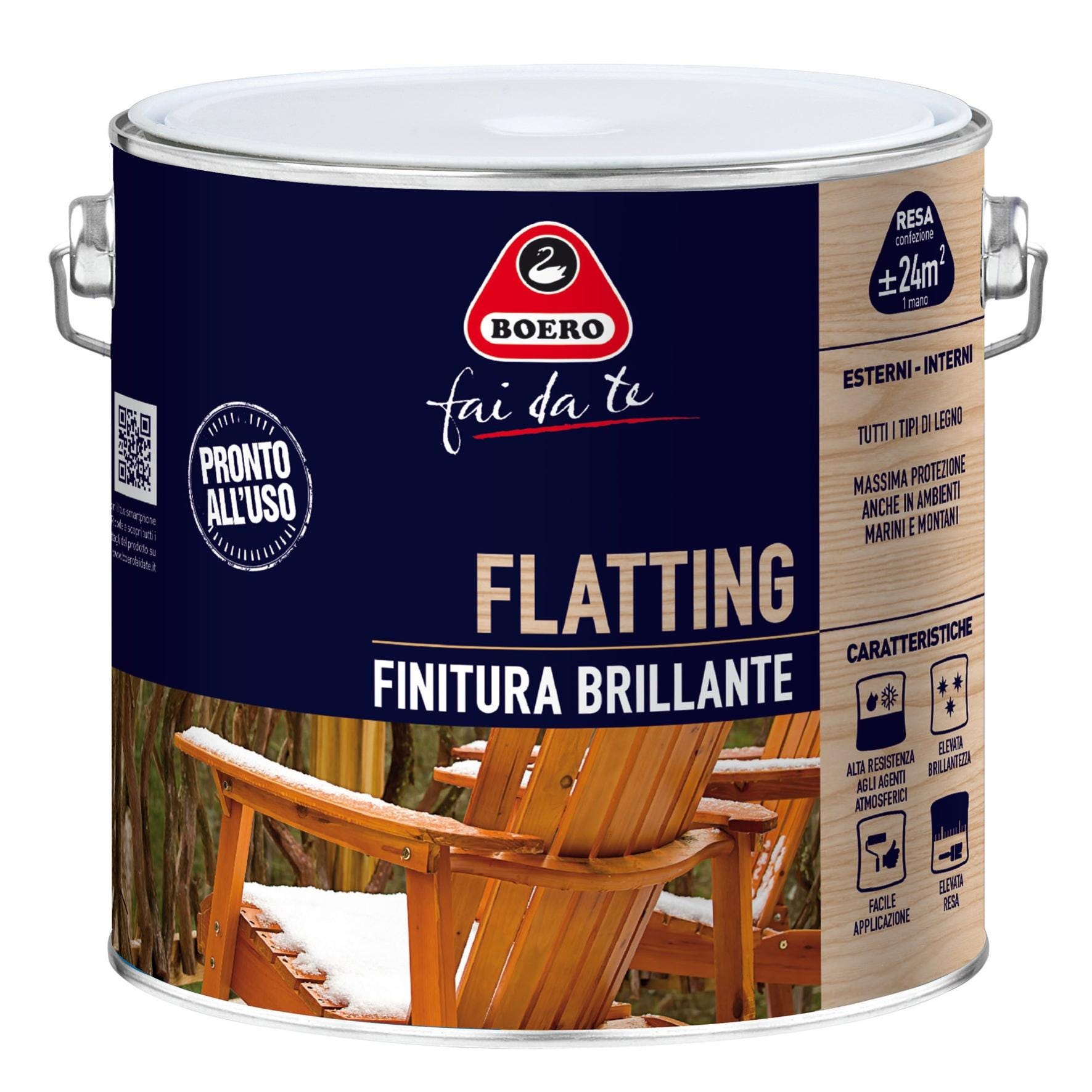Vernice per legno da esterno liquido BOERO FAI DA TE brillante 2 L ...