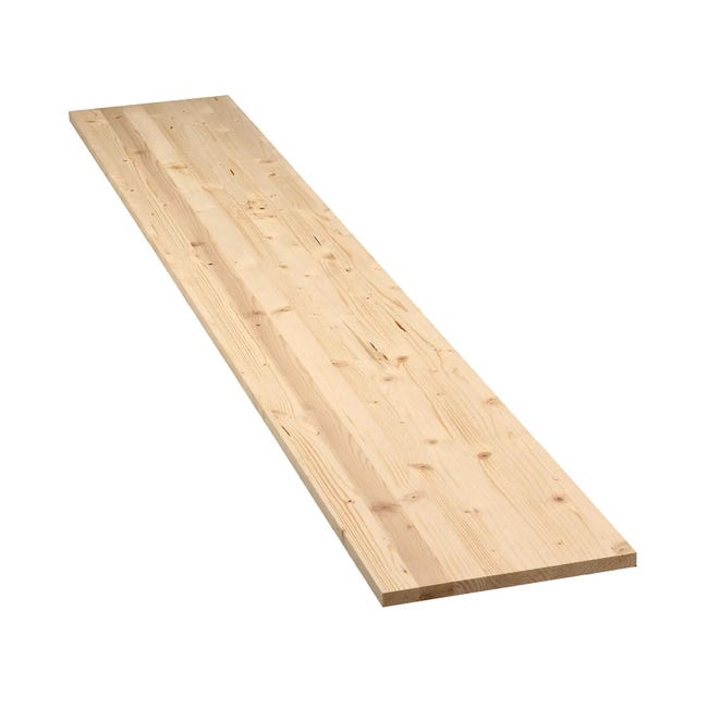Pannello tavola 100 x 30 x 1.8 cm in legno di abete grezzo bricolage fai da