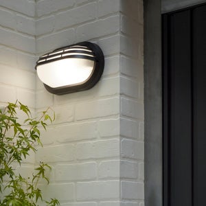 Plafoniera LED da esterno a luce calda 27,1x17,6 cm in policarbonato bianco