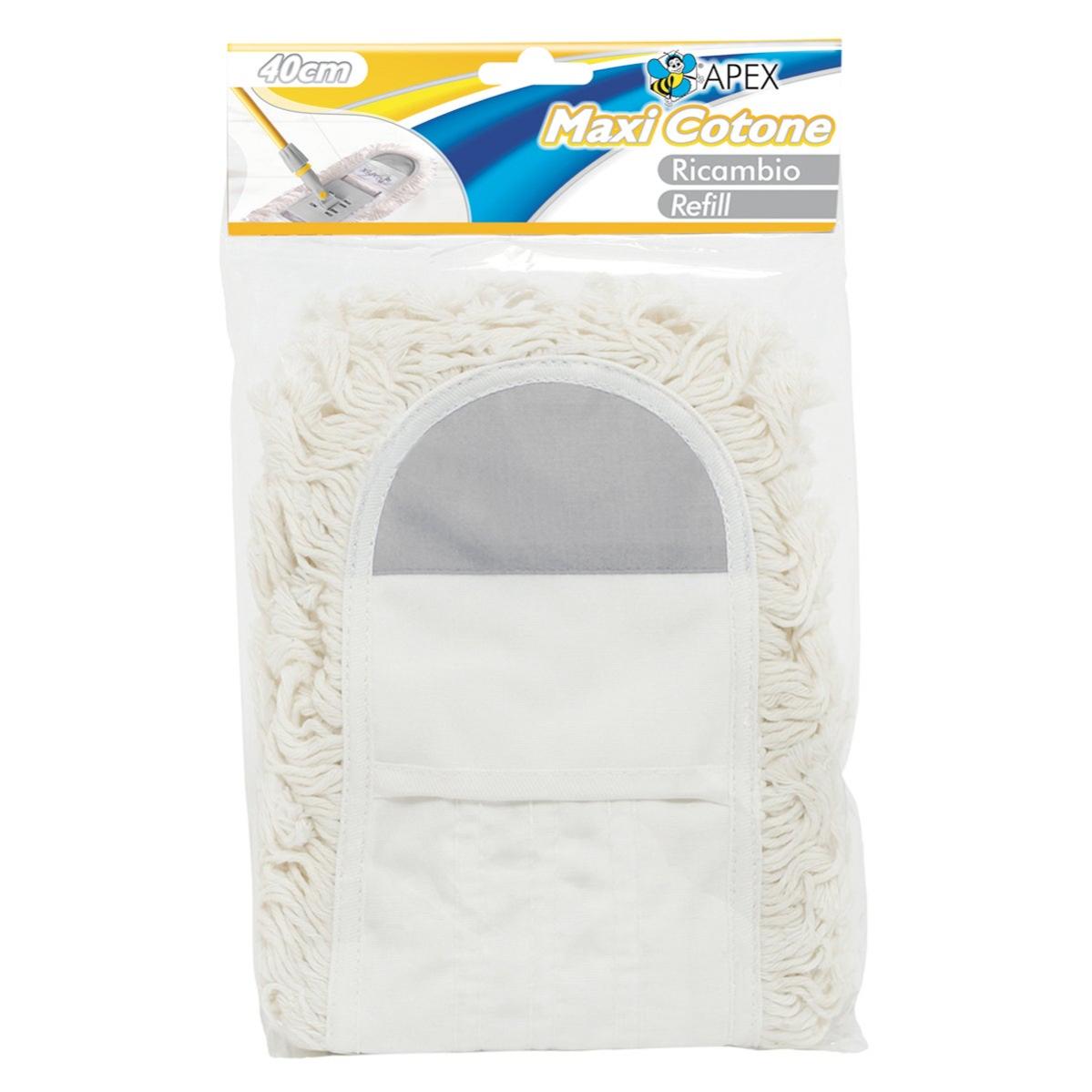 Testina Ricambio Per Lavapavimenti - In Cotone A Filo Continuo, Bianco, 300 Gr - Universale - Foto 2