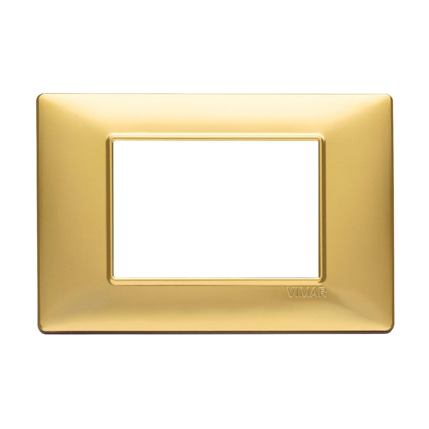 Placca Vimar Plana 3 Moduli Champagne Opaco - Per Prese E Interruttori - Foto 9