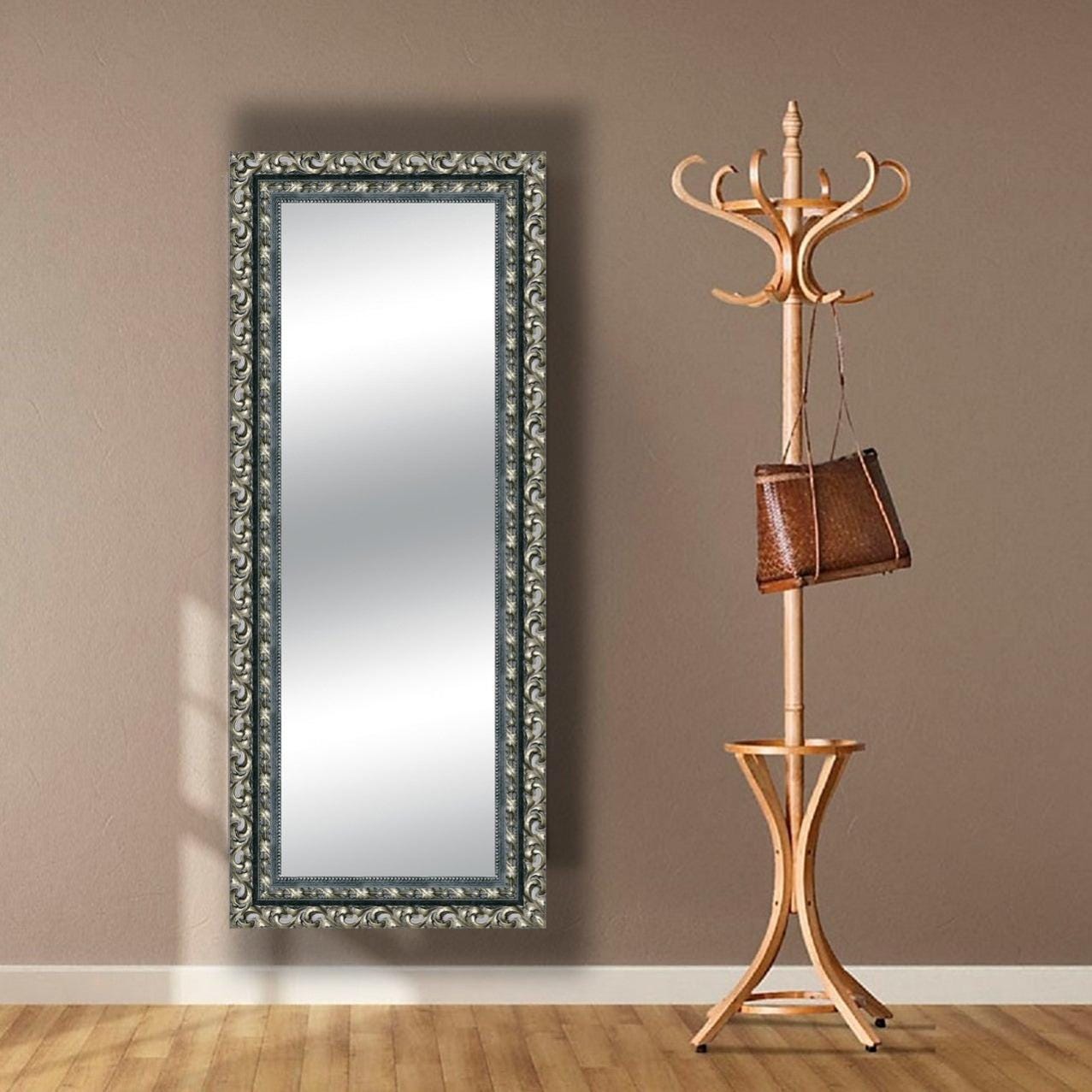 Specchio con cornice da parete rettangolare Traforata nero 70 x 170 cm
