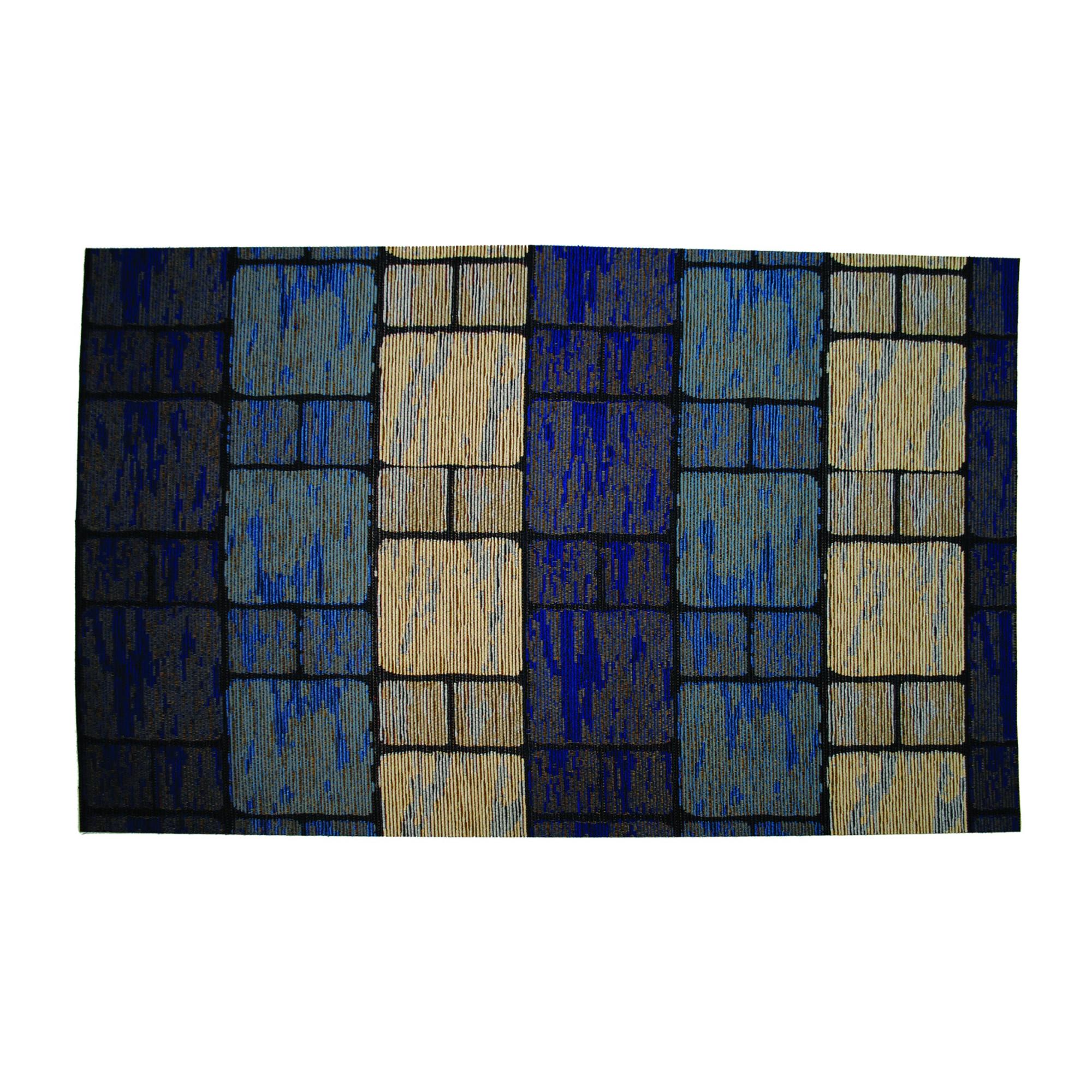 Tappeto per corridoio 80 x 200 cm Beige e lurex dorato art déco - LYSA