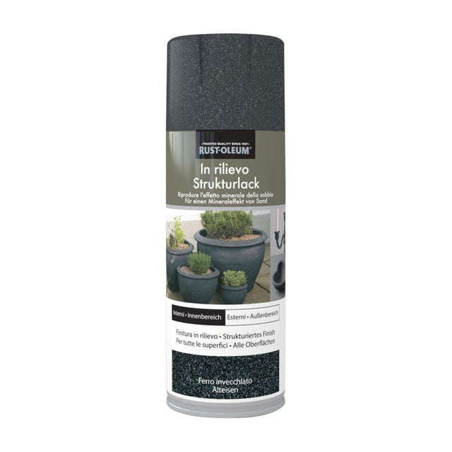 Smalto spray RUST-OLEUM Effetto Rilievo base solvente grigio ferro opaco 0.4 L