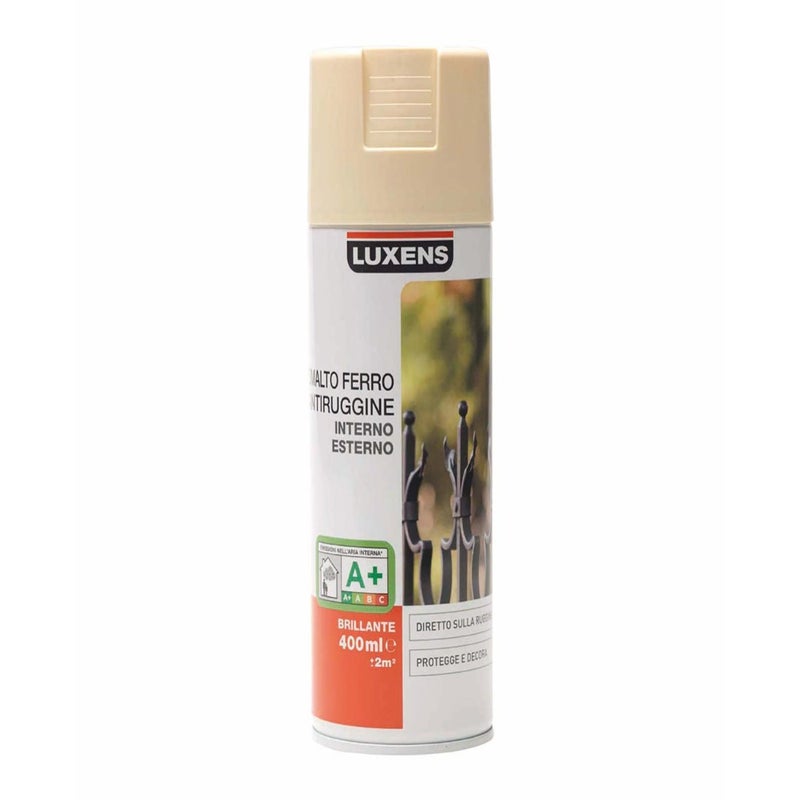 Smalto spray antiruggine base solvente LUXENS bianco avorio lucido 0.4 L