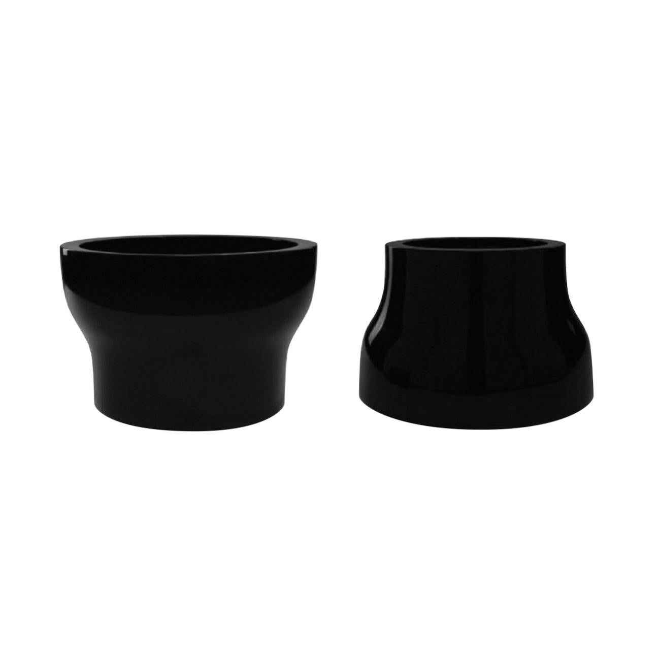 Whitefurze 2 Fioriere Veneziane Da Parete - Plastica Resistente, 31x34x18 Cm, Colore Nero
