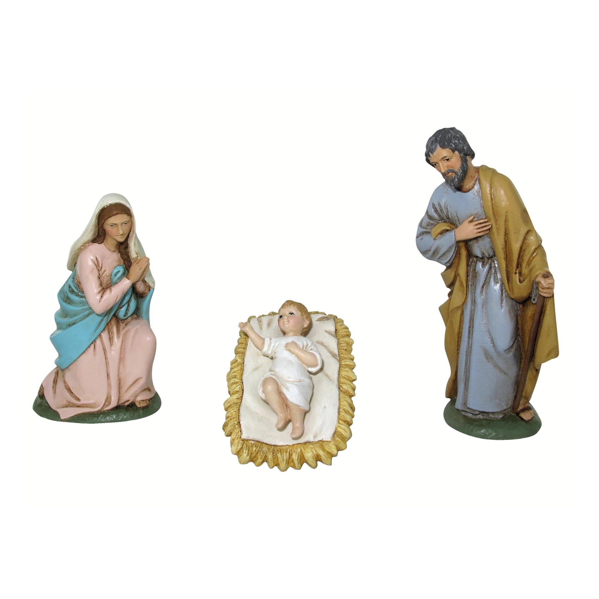 Natività angelo in tessuto e resina color Oro decorazione natalizia h 25,5 cm