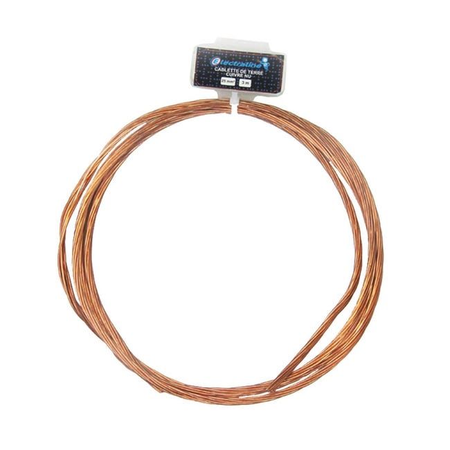 Cavo Piattina Intrecciata In Rame Puro 5m - Diametro 4,5mm, Per Messa A Terra E Collegamenti Elettrici